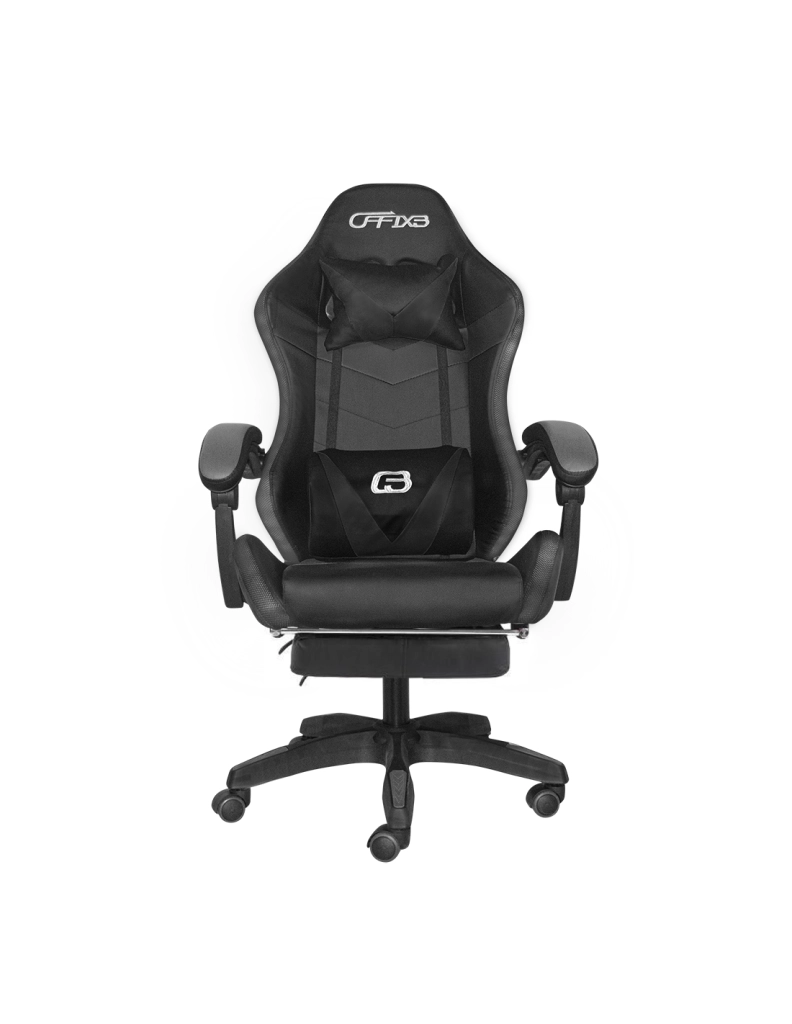 Sedia Gaming con Poggiapiedi in Similpelle Nero