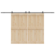 Kit di Binari per Porte Scorrevoli 366 cm Acciaio Nero