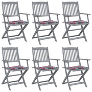 Sedie da Giardino Pieghevoli 6 pz con Cuscini Massello Acaciacod mxl 69687