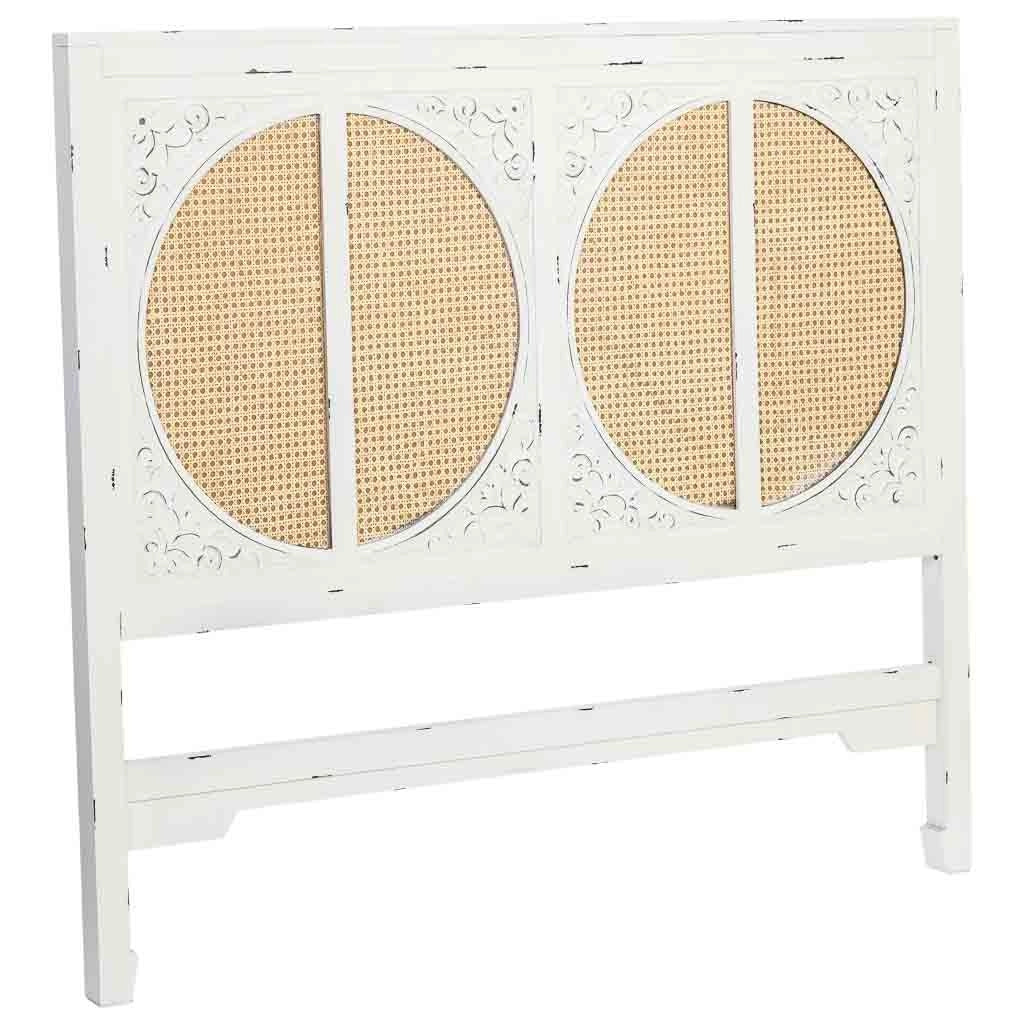 Testiera in legno bianco con doghe 150x5x130h cm