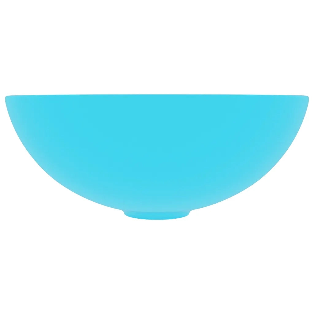 Lavandino da Bagno in Ceramica Verde Chiaro Rotondo 146980