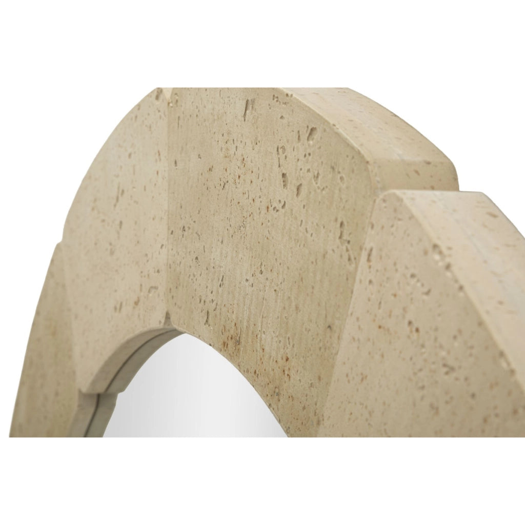 Specchio da parete rotondo con cornice effetto pietra O 90 cm