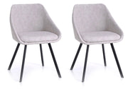 Set 2 Sedie 51x44x77 cm in Similpelle Grigio Melange
