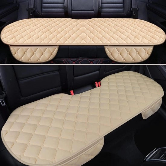 Cuscino auto, universale, plaid, cuscino di sedile, rivestimento di sedile, auto per sedili anteriori, sedile posteriore, veicolo auto, protezione di sedile (1 copertura posteriore, beige)