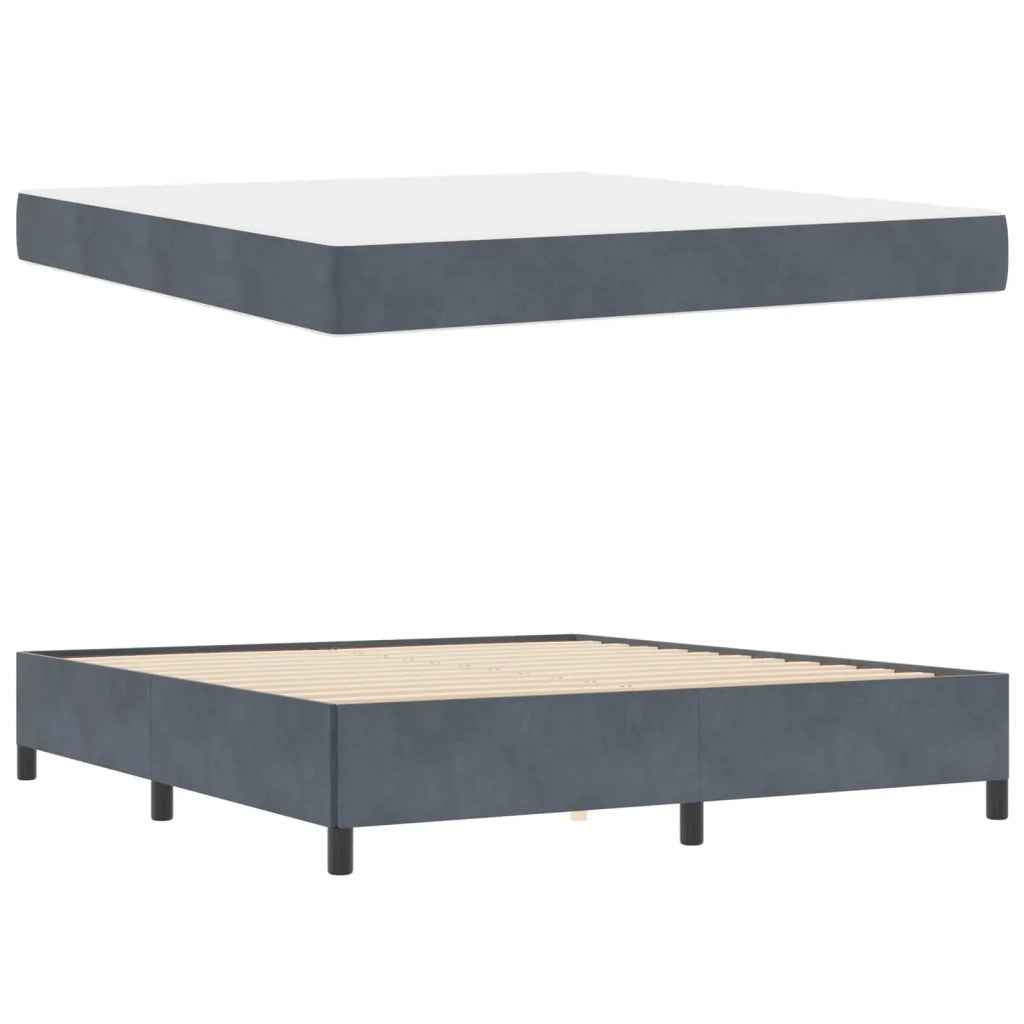 Struttura del letto Grigio scuro 180 x 200 cm Tessuto
