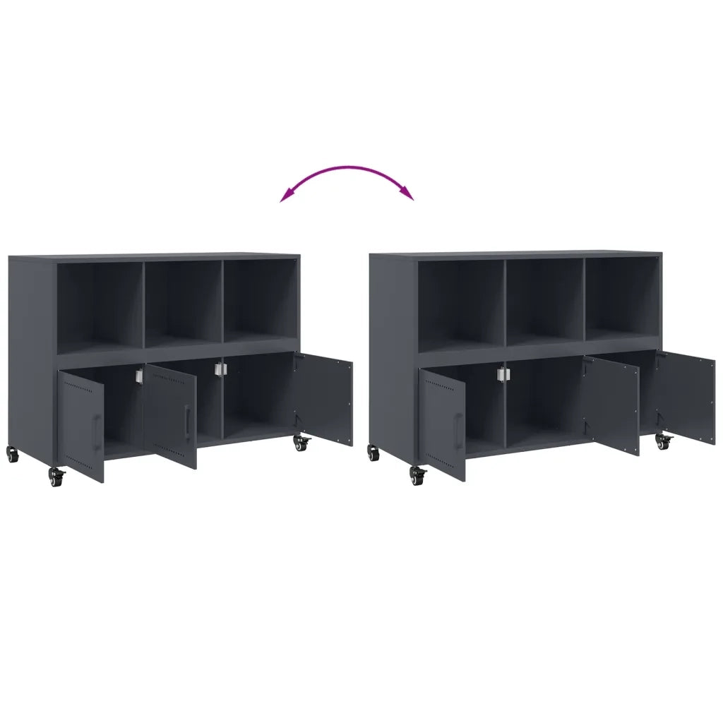 Credenza | Madia | Buffet da pranzo | Armadio da pranzo Antracite 100,5x39x72 cm in Acciaio