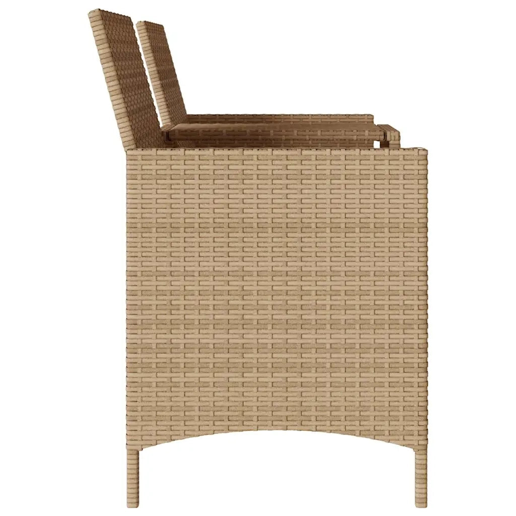 Divano Giardino 2 Posti con Tavolo e Cuscini Beige Polyrattan 4003887
