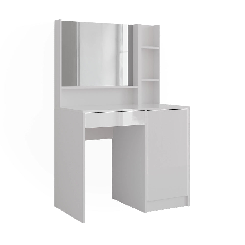 Vicco Tavolo da toeletta Bianco/bianco lucido 89.8 cm 3 parti