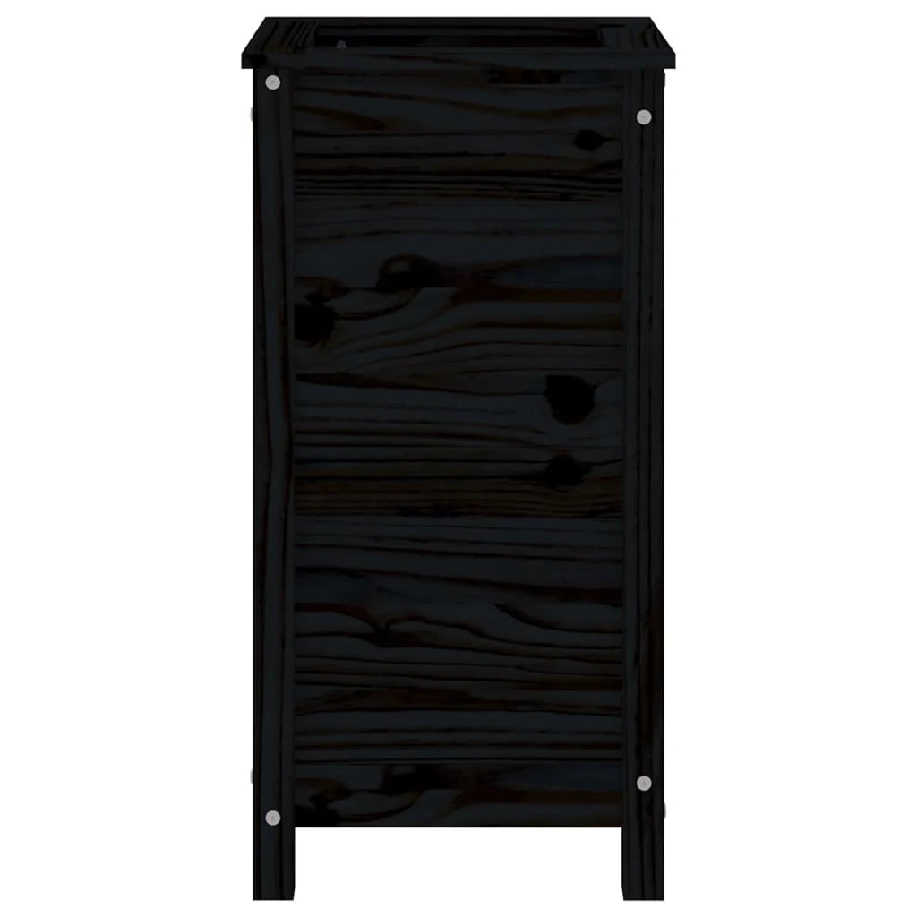 Fioriera rialzata per piante e fiori terrazza giardino 40 x 40 x 78 cm legno massello di pino nero 02_0037582