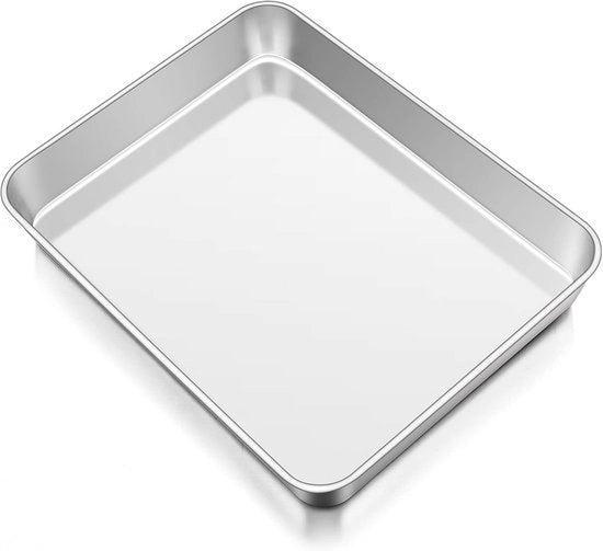 Piattaforma rettangolare per forno 31,8 x 24,8 x 5 cm - Acciaio inossidabile - Resistente al lavastoviglie
