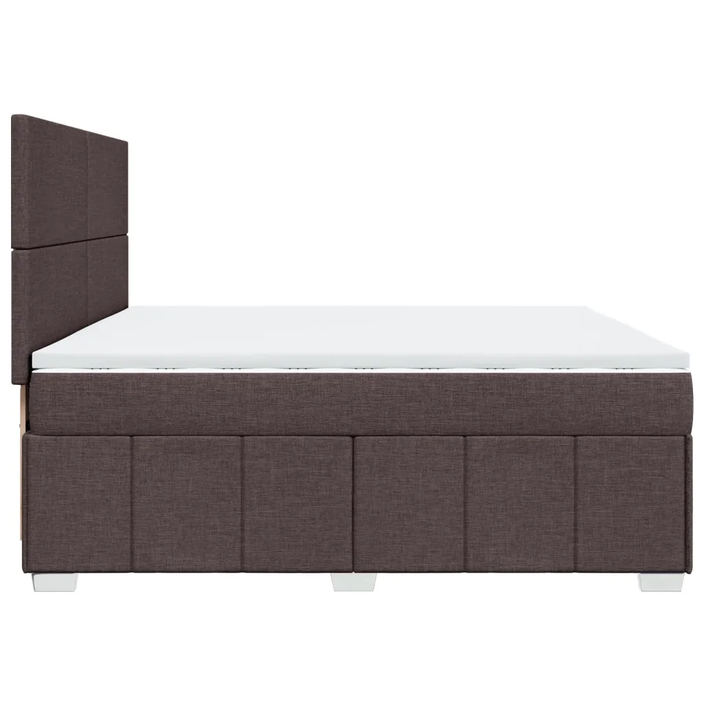 Giroletto a Molle con Materasso Marrone Scuro 200x200cm Tessuto 3294071