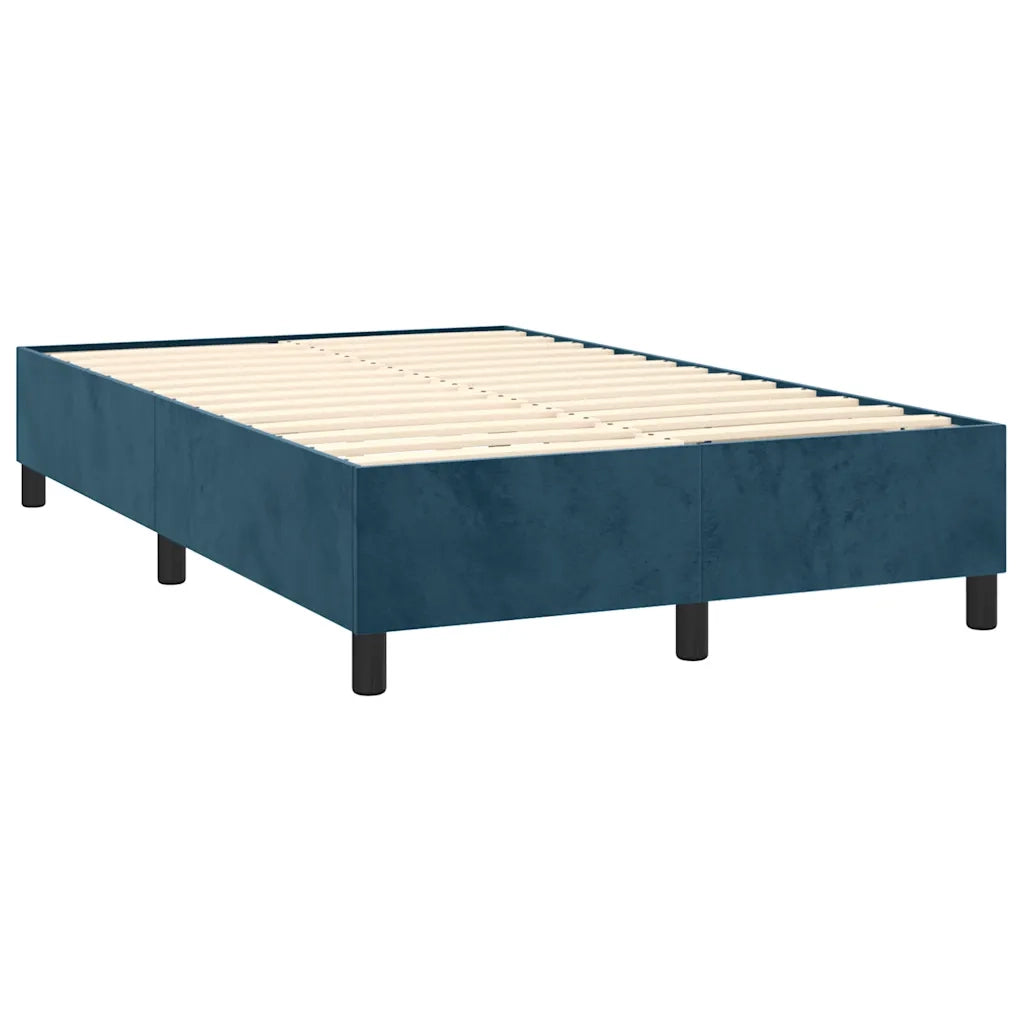Giroletto a Molle con Materasso Blu Scuro 120x200 cm in Velluto 3143137