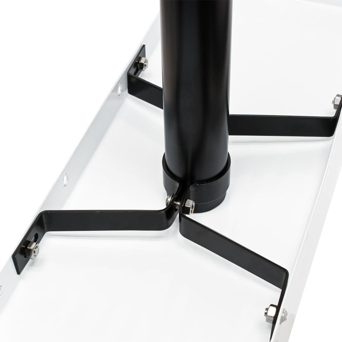 Cassetta postale americana con palo di supporto, in acciaio zincato, bianco, montaggio a terra