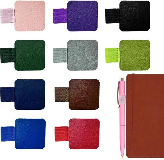 Set di 10 punteruoli adesivi, astuccio adesivo per penne in pelle, quaderno per note, punteruoli adesivi, punteruoli adesivi, anelli colorati per astuccio per tablet, agenda, calendario, quaderno per note