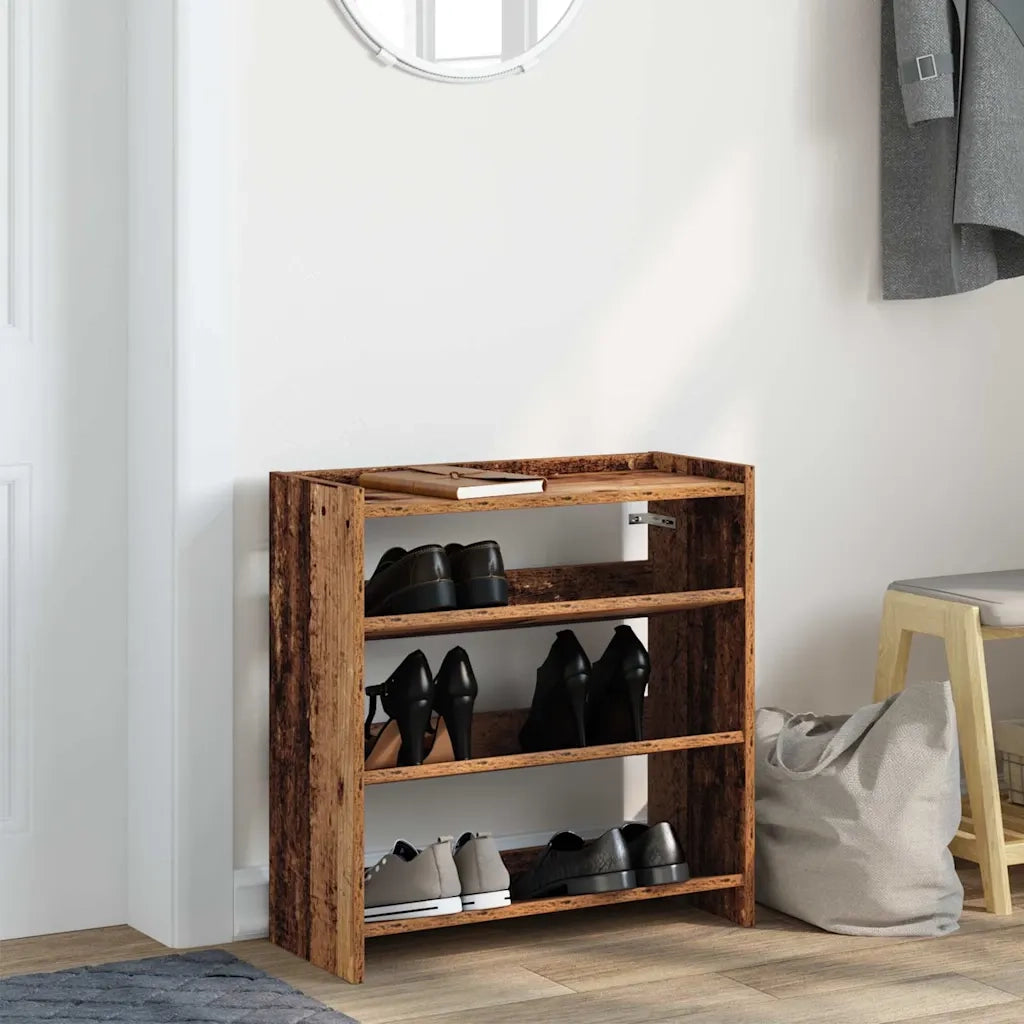 vidaXL Scarpiera Legno Antico 60x25x62 cm in Legno Multistrato