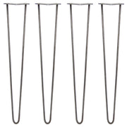 4 Gambe per Tavolo a Forcina SkiSki Legs 71cm Acciaio Naturale 2 Rebbi 10mm