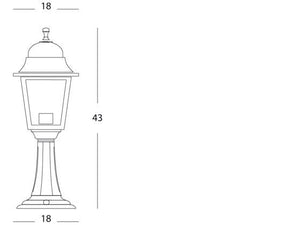 Lampada Paletto da Cancello Colore Nero per Esterno Linea Mini Quadrata Sovil