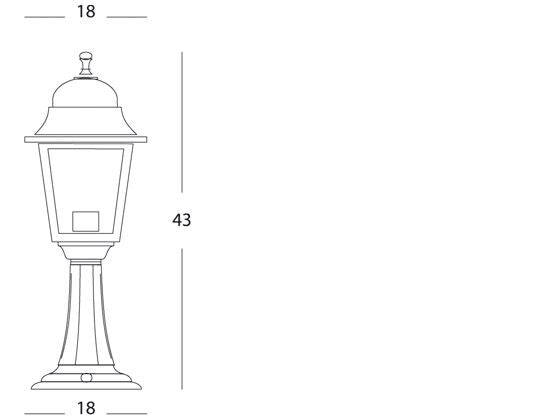 Lampada Paletto da Cancello Colore Nero per Esterno Linea Mini Quadrata Sovil