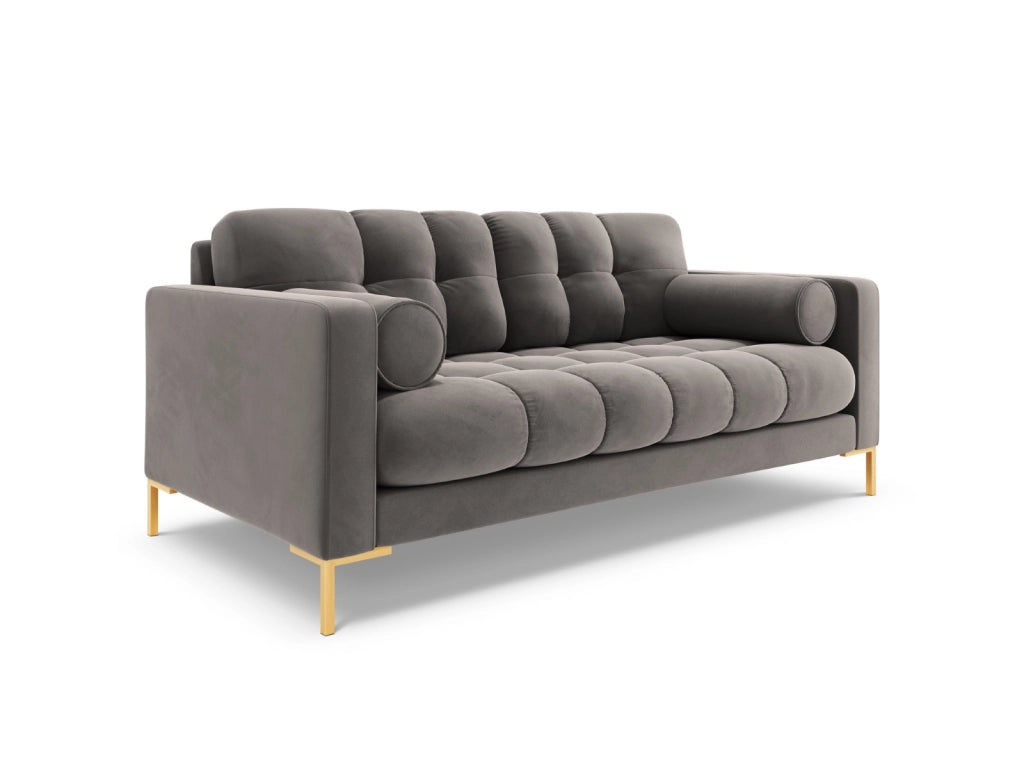 Cosmopolitan Design - Divano "Bali" 2 posti in velluto grigio chiaro 