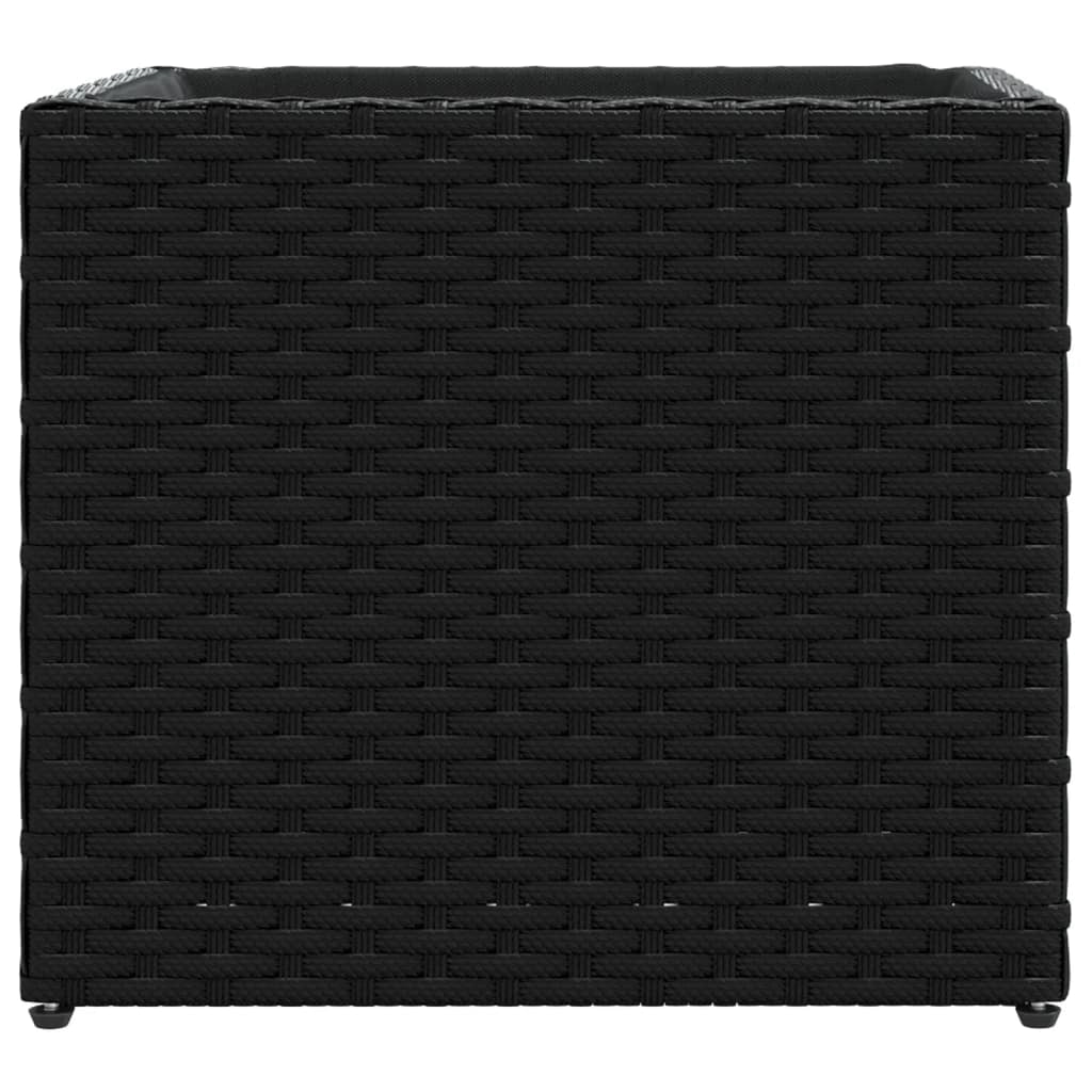 Fioriera rialzata per piante fiori giardino terrazze set da 2 36 x 30 x 32 cm resina intrecciata nera 02_0038947