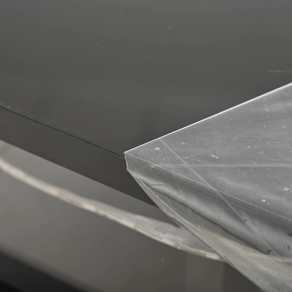 Tavolino da Caff¨¨ con LED e Cassetti ¨C MINIMAL ¨C Vetro Temperato, Nero, 90x45x35.5 cm