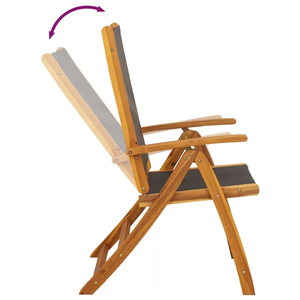 Sedie da Giardino Pieghevoli 8 pz Massello d'Acacia e Textilene 3120456