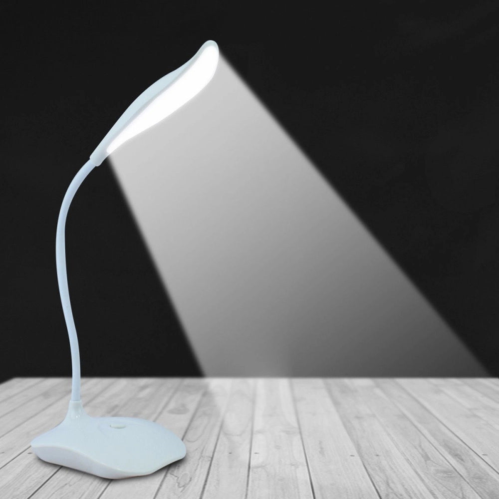 Trade Shop - Lampada Da Scrivania A 20 Led Bianco Luce Regolabile Collo Ergonomico Flessibile -