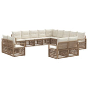 Set Divano da Giardino 13 pcs Beige polyrattan 3435894