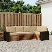 Set di divani da esterno 5 pz Naturale e Beige Poliestere 3384364