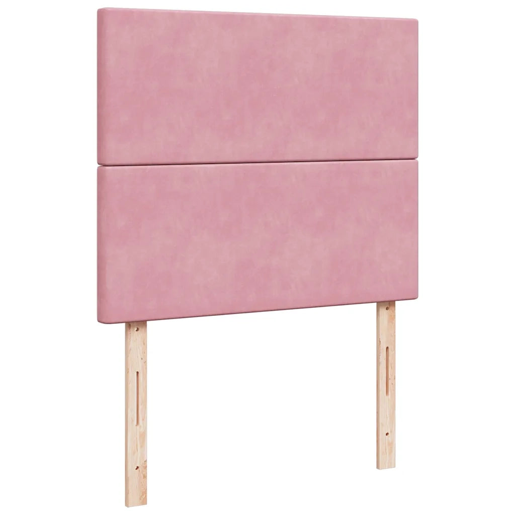 Giroletto a Molle con Materasso Rosa 120x190 cm in Velluto 3292285
