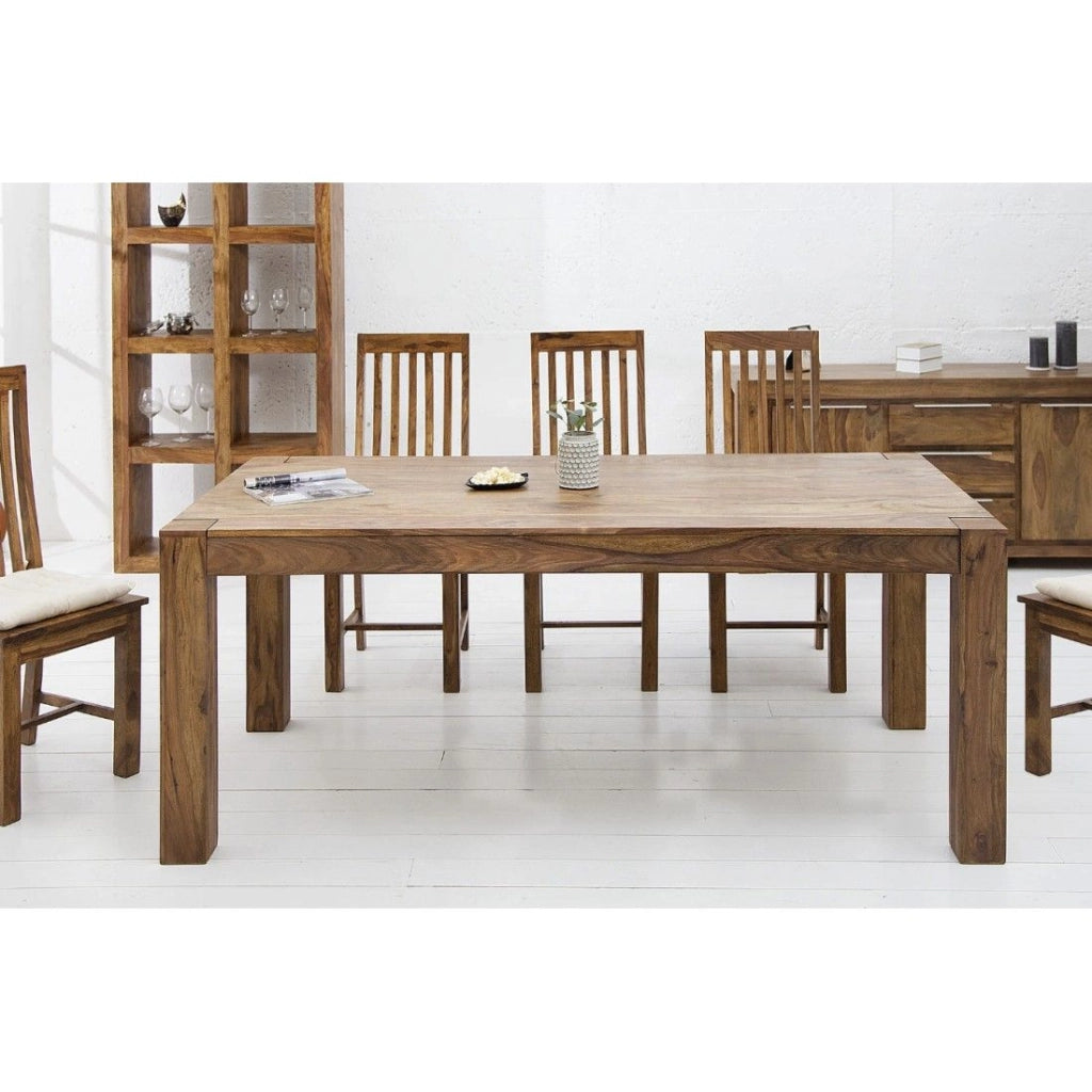 Tavolo da pranzo ORBO 160 cm – Tavolo in legno massiccio di Sheesham verniciato