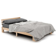 Letto Matrimoniale 140x200 cm; in Legno Massello - Design Rustico - Colore Naturale