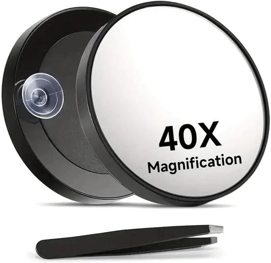 40 x Specchio Rafforzante con Appoggio e Pinza - 9 cm x 9 cm - Specchio da Trucco Portatile per Viaggi e Bagno