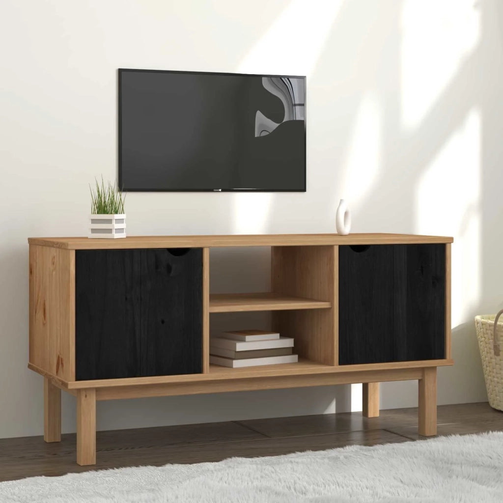 Supporto TV OTTA 113,5 x 43 x 57 cm Nero Legno Massello di Pino 42041754
