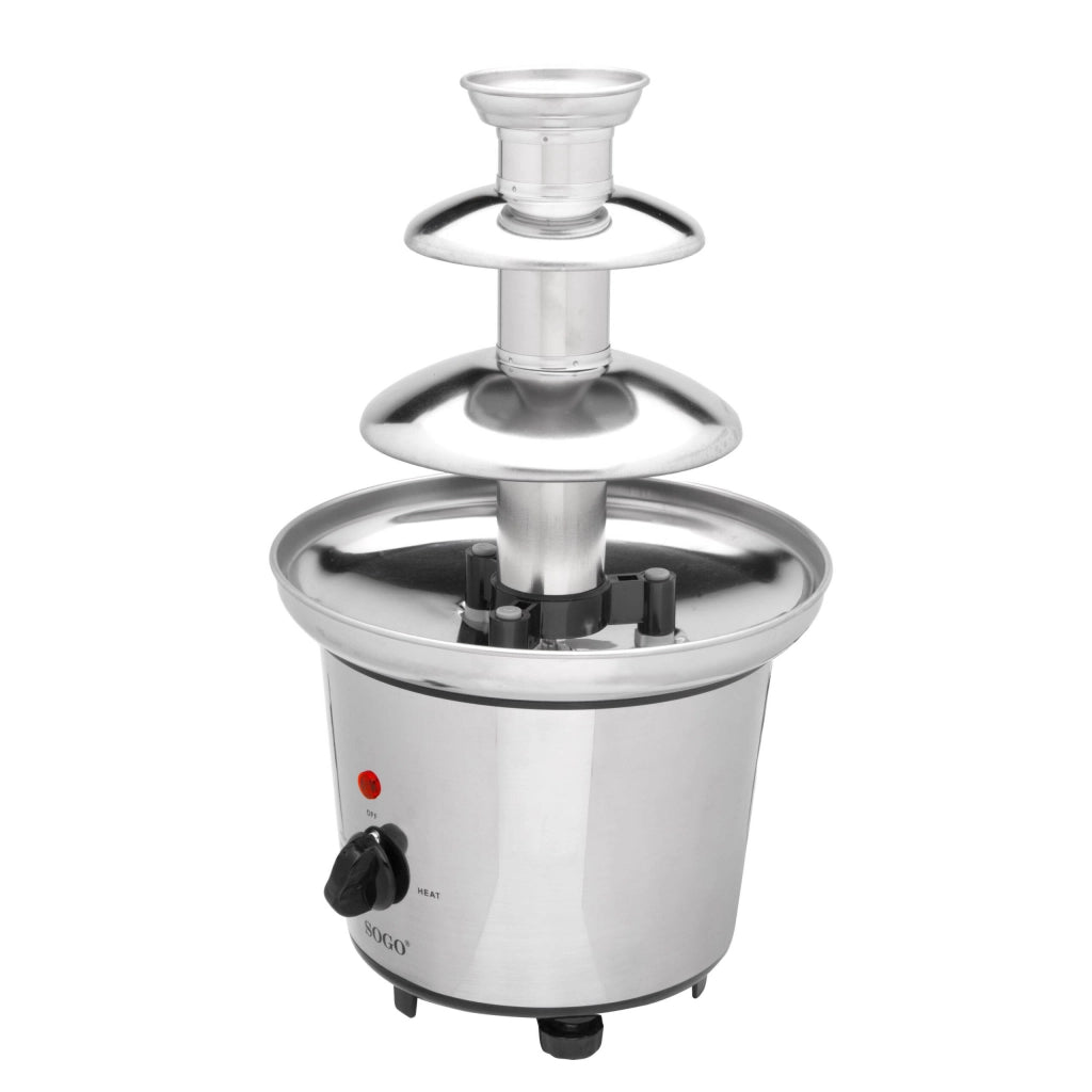 Fontana di cioccolato elettrica 3 livelli, cascata cioccolato 700g, acciaio inox 100W feste party - SOGO