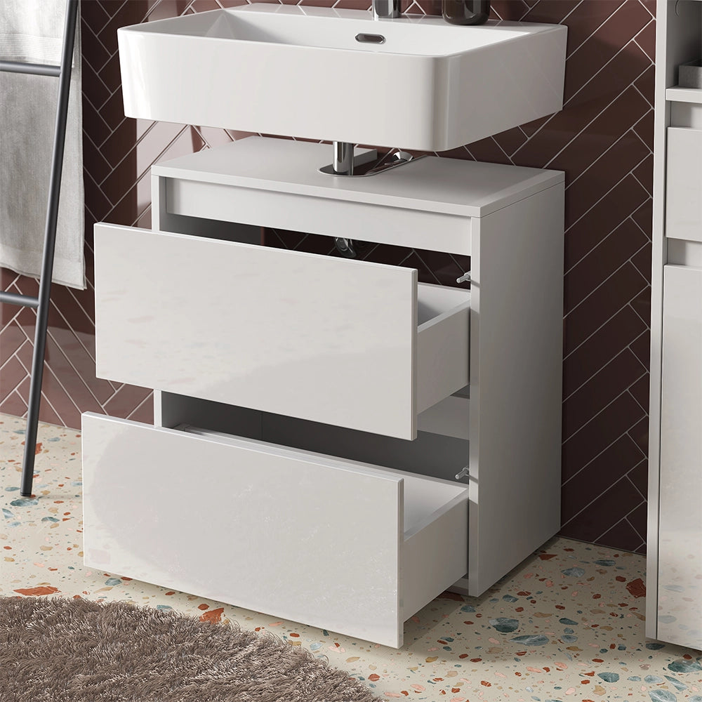 Set di mobili da bagno Majest Bianco lucido 3 parti Vicco