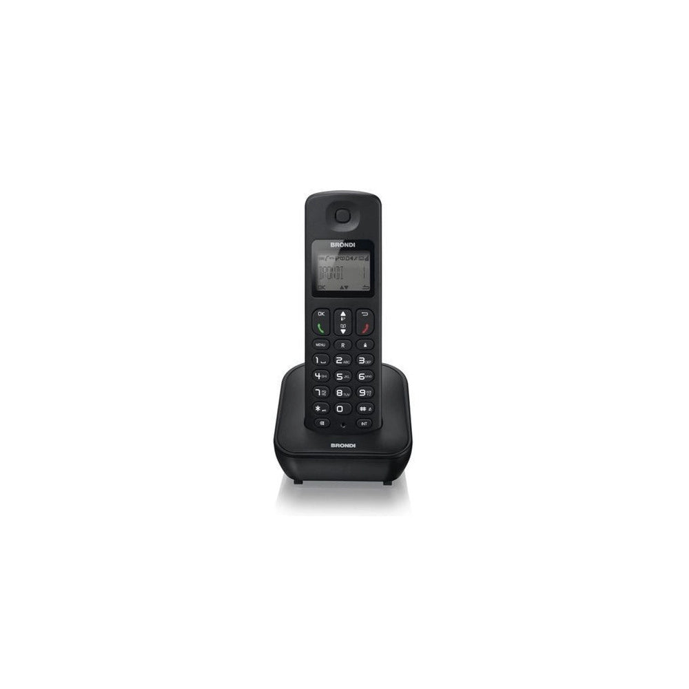 Trade Shop - Brondi Telefono Cordless Senza Fili Best Nero Per Casa Ufficio Facile Da Usare -