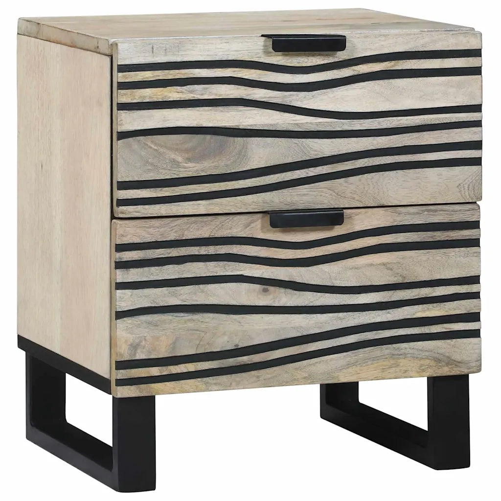 Armadio da Notte 2 pcs Bianco e Nero 40 x 33 x 46 cm 4017971