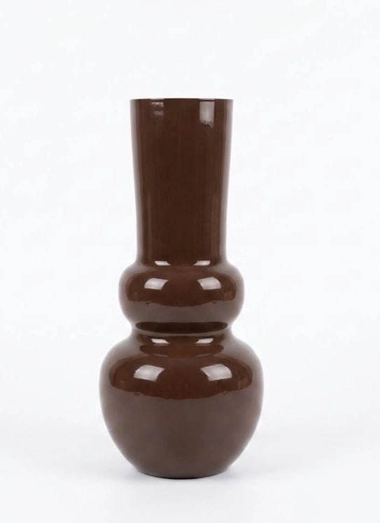 Vaso in metallo Mondex Roger 10x17x36 cm cioccolato 1 pz