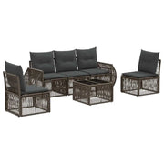 Set Divano da Giardino 6 pcs Grigio e Grigio Scuro polyrattan