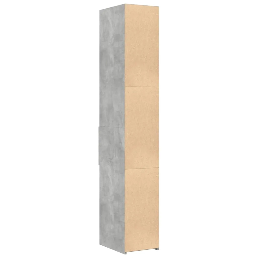 Credenza Grigio Cemento 30x42,5x185 cm in Legno Multistrato 846239