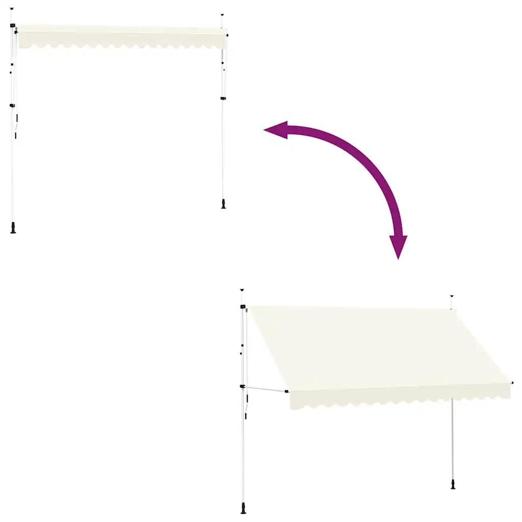 Tenda da Sole | Tenda parasole Retrattile Manuale 350 cm Crema