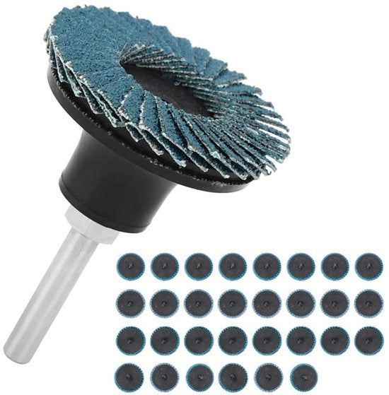 Set di dischi abrasivi 31 pezzi - Set di abrasivi 2 pollici / 50 mm - Ossidiana di zirconio/ossidiana di alluminio - Grana 40/60/80 - Sfregio/Taglio - Bassi rumori - Disco abrasivo