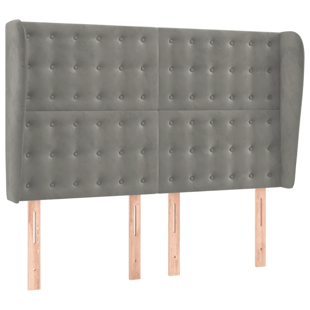 Letto a Molle Materasso e LED Grigio Chiaro 140x200 cm Velluto 3136365