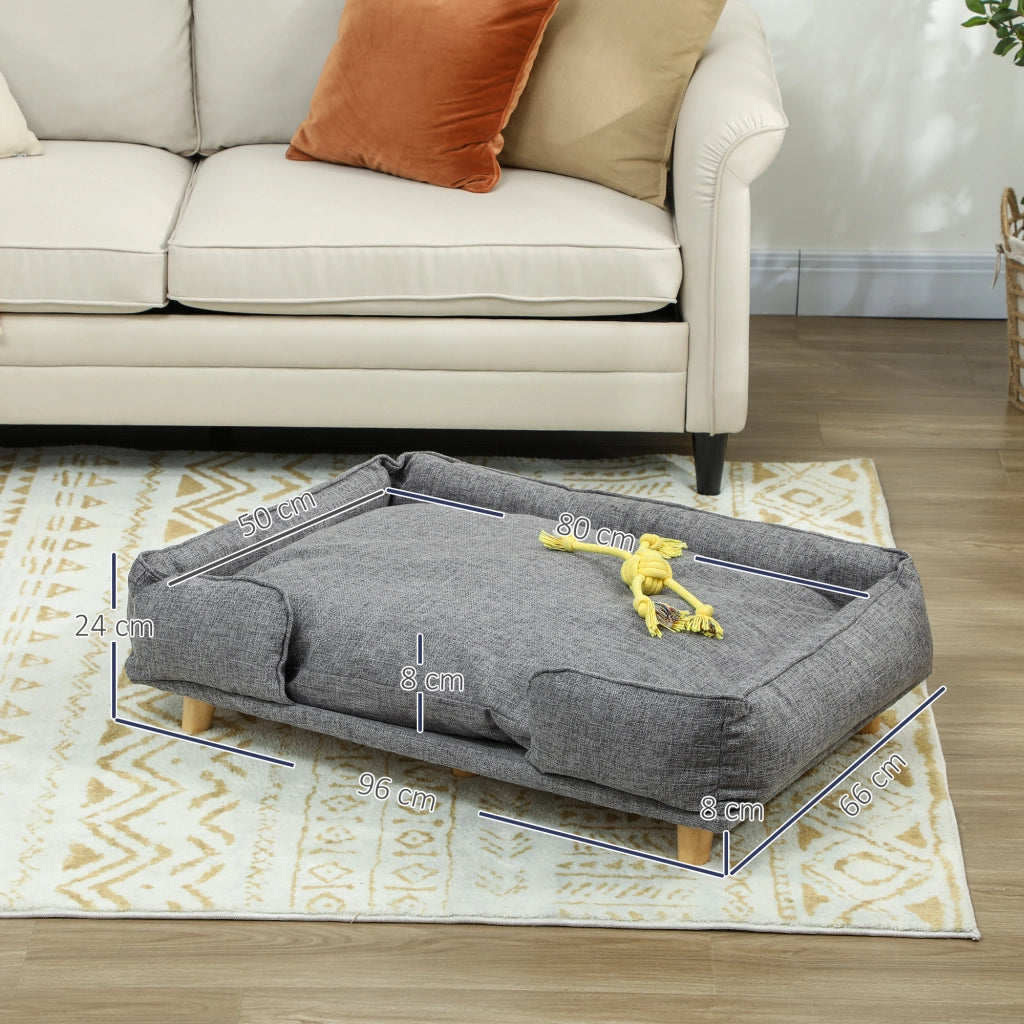 Letto per cani con cuscino rimovibile e lavabile ¨C zephmum ¨C Natur+ Grigio Scuro