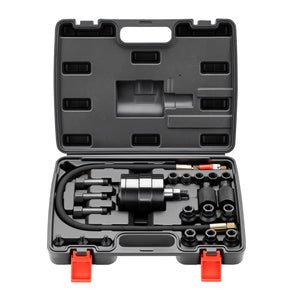 Estrattore iniettori, kit estrattori iniettori, set con 21 pezzi e custodia, estrattore pneumatico per iniettori diesel