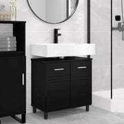 Mobiletto da bagno Nero 60 x 35 x 60 cm Legno ingegnerizzato