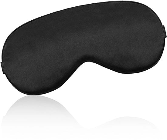 Slaapmasker in seta con occhiali a lenti nere per bloccare la luce con cinghia elastica, protezione per gli occhi morbida per laterali