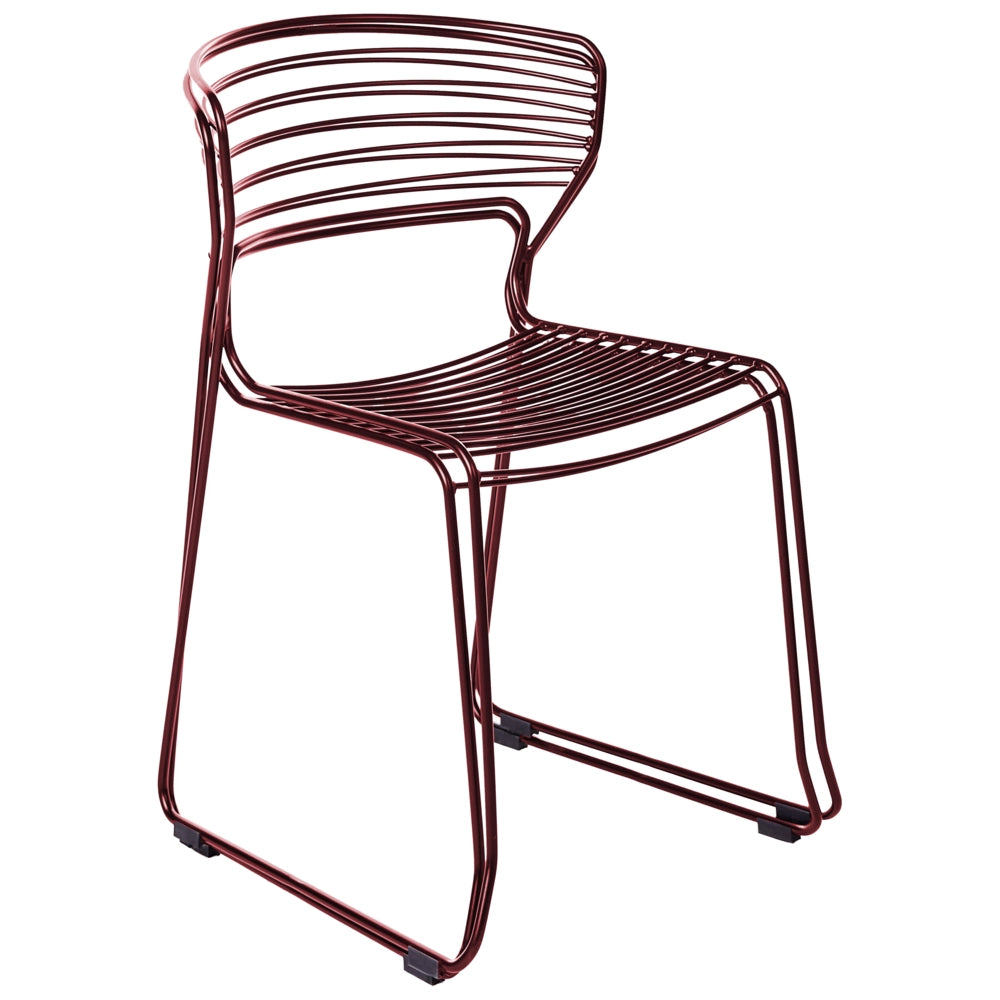 Set di 2 sedie da pranzo imbottite Design moderno Base in metallo rosso design moderno