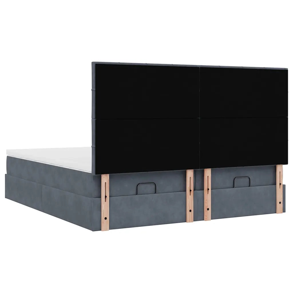 Struttura Letto Pouf con Materassi 200x200 cm Velluto 3313779